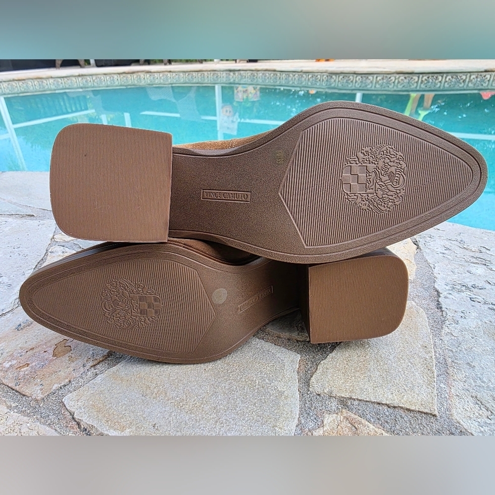 Vince Camuto NWT Kortimy Suede Boots In Camel  Size 8 Wide - Picture 10 of 11